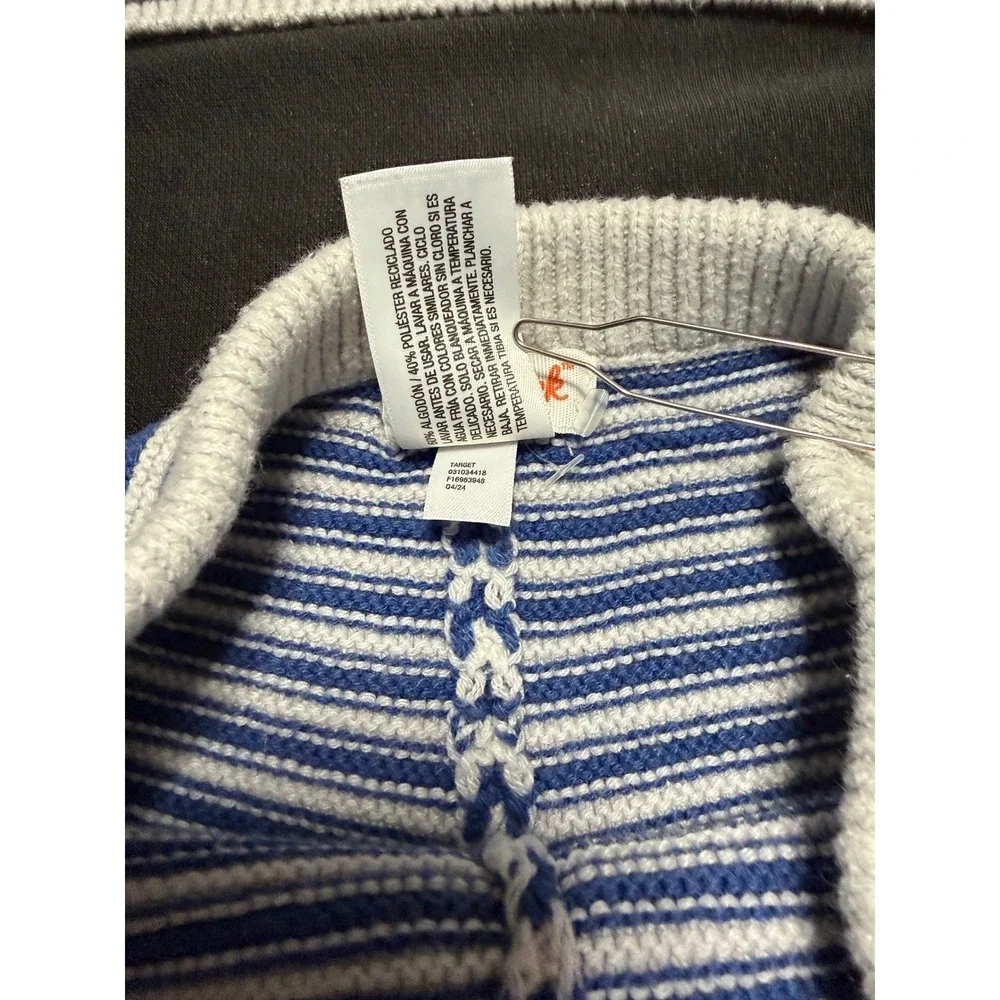 Cat & Jack Girls Blue Light Gray Striped Knit Tank Shorts 2 Piece Set 5T